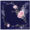 Foulards Designer Marque Printemps Femmes Style Chinois Imprimé Floral Rouge Bleu Beige Blanc Gris Rose Foulard En Soie Professionnel 90 * 90 cm