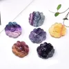 30Pcs Natural Rainbow Fluorite Quartz Crystal Nine Tail Fox Pendant Hand Carved Healing Colorful Gemstone Protection Amulet Charm Drilled Hole for Necklace Making