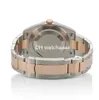 Top box 41mm relógios aço everose ardósia cinza verde 126331 18ct romano automático rosa ouro relógio de aço masculino228x