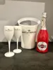 2 Glass1Bucket New Moet Champagne Flutes kieliszki plastikowe lodowarki wina kieliszki do zmywarki białe moet akrylowe wiadra szampana 91959065282721