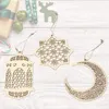 Party Decoration Ramadan Träinredning Eid Mubarak Muslim Moon Star Plate Hollow Pendant Islamic Festival Event SN2077