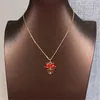 Hjärta röd bowknot brev halsband med box blommig mode utsökta smycken elegant hänge halsband födelsedag festival gåva för flickvän