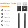 Boîtier en métal tressé Câble de cordon de charge USB Type C 2A Adaptateur Mirco Core haute vitesse pour téléphones Android Samsung LG Huawei sans emballage