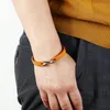 Einfaches Haken Leder Armreif Armband Mode Frauen Mann Armbänder Armband Manschettenschmuck und sandig schwarzbraun