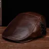 Bérets pudi hommes femmes béret chapeau géunine cuir unisexe Bucket Caps HL111