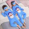 Mädchen Jungen Homewear Frühling Langarm Onesie Pyjamas Dinosaurier Cartoon 3D Tier Onesies Kinder Baumwolle Overall Kinder Nachtwäsche 211109