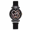 Polshorloges mode dames magnet buckle starry sky bloemen horloge luxe dames roestvrij staal kwarts klokdruppel druppel