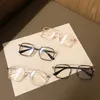 Vintage Big Eyes Computer Glasses Square Pilot Style Eyestrain Eyewear Fashion Blocking Optisk Frame Unisex Glasögon Partihandel