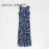 Jocoo Jolee Floral Sprint Langes Strandkleid für Frauen Sexy Hip Split Design mit V-Ausschnitt Sommer Weste Tops Womem Kleid 210619