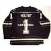 24S Personalizza il NUOVO ricamo della maglia da hockey BRADEN HOLTBY cucito o personalizzato con qualsiasi nome o numero di maglia retrò