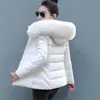 Detachable Fake fur Fashion Slim Women Winter Jacket Cotton Padded Warm Thicken Ladies Coat Short Down Parkas Jackets 211013