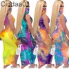 Designer Donna Maxi Abiti lunghi Tie Dye Abito casual senza maniche Gonna lunga Sexy Scollo a U Big Swing Pullover Abbigliamento estivo Taglie forti S-2XL