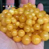 Outras âmbaras amarelas naturais Jades Stone Logo redondo contas para jóias fabricando 6-12mm Spacer DIY Mulheres Bracelets Acessórios 15 "