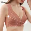 Meooliisy Front Buckle Thin Sexy Lingeries Women Bras Plus Size Size Size Breatable Vest Fastener Women's Underwear 211217