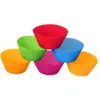 Frete grátis 7cm sílica gel forros de cozimento molde silicone muffin copos de cozimento copos de bolo cupcake rh30254