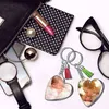 90 sztuk Tarcze Akrylowe Wyczyść serce Brelok Blanks Charms Kolorowe Tassel Key Pierścienie Do DIY Rzemiosło Biżuteria Dokonywanie H1196