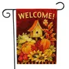 Party Supplies Thanksgiving Pattern Garden Flag Jul Dubbelsidig Banner Holiday Dekorationer Partihandel