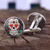 メキシコのフォークアートシュガースカルカフリンクスレトロ誇張8スタイルデッドスケルトンパーティーメンスリーブシャツcufflinks242x