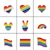 9 Styl LGBT Design Rainbow Creative Heart Yeh Finger Pin Brooch Metal Pins Badge Denim Emalia Lapel Biżuteria Prezent Kobiety Unsix