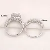 She 2 PCS Wedding Ring Set Classic Jewelry 28 CT Princess Cut AAAAA CZ 925 Sterling Silver förlovningsringar för kvinnor JR48872131031