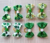 ألمامة الكلاب St Patrick's Pet Supplies White Green Hiar Bows Tie Bow Tiecties Teach Hair Accessores Bowties Large Ties1952