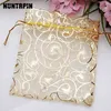 Champagne Mesh Storage Bag Gold Drawstring Gift Bags Party Wedding Festival Favor Present Bags Gift Packaging Box 211108