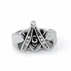 Cluster Rings Men's Silver Color Ring Free Mason Freemason Masonic 316L Stainless Steel Jewelry Toby22
