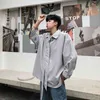 Summer Men's Loose Seven Minutes Short Sleeve Shirt White/grey/yellow Color Clothes Fashion Tie Decoration Shirts M-5XL 210705