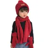 Three-piece Knitted Hats Scarf Gloves Set Children Hat PomPon Autumn Winter Warm Mitten Boy Cap Beanie Fashion Sets Kids Caps