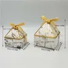 Coffret cadeau fournitures de mariage fête boîte à bonbons bébé douche papier boîtes de chocolat prismatique créatif bronzage boîtes d'emballage 210724