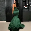 Green Spaghetti Mermaid Robes de soirée Share Train Satin Formel Formel Fête Chambres de Taille Plus Taille Robe de Soirere