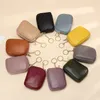 DHL50pcs Coin Purses Women PU Shell Shaped Plain Short Small Key Ring Wallet Mix Color