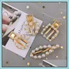 Clips Barrettes Jewelry Jewelryfashion Clip Girl Elegant Korean Design Snap Barrette Stick Hairpin Styling Aessories Pearl Hair Pins Drop