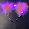 Acessórios de cabelo 1 pc iluminar incandescer gato orelha orelha orelhas de pelúcia bonito headwear estilo coreano estilo hairband meninas festa cosplay acessadori