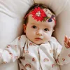 Fleurs artificielles de noël Floral bébé bandeau extensible en Nylon pour enfants filles tout-petits Turban bandeau enfants accessoires de cheveux