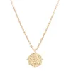 18K Gold Moon Star Lion Сглаз глаз подвеска ожерелье медальон овальный канал Chian Choker Medibing Hewberfer для женщин девушек