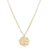 18k Gold Moon Star Lion Evil Eye Hanger Ketting Medaillon Ovale Link Chian Choker Layering Jewery voor Dames Meisjes