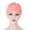 Musulmano elastico ruffle in cotone cappello turbante tubo del cancro del berretto del berretto del berretto a curetta per le donne Accessori per la perdita di capelli Bonnet