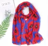 2021 Mode Poppy Flower Print Sjaals Wrap Sjaals Dames Trendy Floral Sjaal Beach Wrap Hijib 5 Kleurvrij