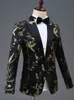 Embroidery Groom Wedding Tuxedos Slim One Button Champagne Pants Suits Mens Prom Party Jacket Coat Formal Outfits 2 Pieces