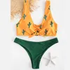 Bandeau-Kaktus-Bikini, Push-Up-Badeanzug, Damen, zweiteilig, Badebekleidung, sexy Tanga-Bikinis, tropisches Schwimmen, 210712