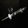 2021 Mini Nectar Collector Kit 10mm 14mm Nector Collettori Dab Straw Oil Rigs Micro NC Set Tubo dell'acqua in vetro Punta in titanio