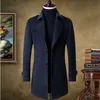 Ankomst Vinter Mäns Högkvalitativa Jacka Vinterull Trench Coat Men Fashion Woolen Coat, Mens Ullöverdrag Storlek M-3XL 211122