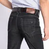 Erkek kot gevşek elastik siyah kot pantolon 2021 yaz ince yüksek bel orta yaşlı iş düz