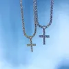 Luxury Hips Humle Christian Smycken 16/18/20 / 24In Iced Out Bling Cubic Zircon CZ Tennis Chain Ankh Cross Pendant Halsband