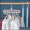 Hangers Clothing Housekee Organization Home Gardenhangers & Racks 3Pc Magic Mti-Port Support For Clothes Drying Rack Mtifunction Plastic Han