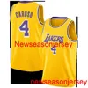 Camisa de basquete 100% costurada Alex Caruso nº 4 ouro, barata, personalizada, masculina, feminina, juvenil XS-6XL, camisas de basquete