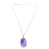 Mode Wit Groene Turquoise Ketting Geometrische Natuursteen Vergulde Roze Kwarts Amethyst Kettingen voor Vrouwen Sieraden