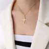 Pendant Necklaces POTCET Korea 2021 Fashion Trend Temperament Women Titanium Steel Cross Necklace Several Retro Jewelry