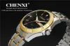 Chenxi Brand Fashion Delikat Datum Dag Display Design Quartz Guld Gentleman Watch Noble Luxury Rhinestone Presentklocka Man Klockor Q0524